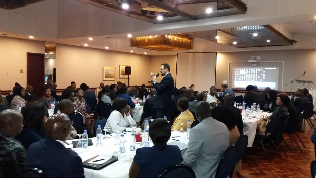 Participants at the recently held Public - Private Collaboration Workshop De-Risking, and AML/CFT Compliance of Banks and Money Transfer Operators, listen to proceedings. Presenters were from World Bank and International Finance Corporation. May 13, 2019 - Rainbow Towers Hotel, Harare